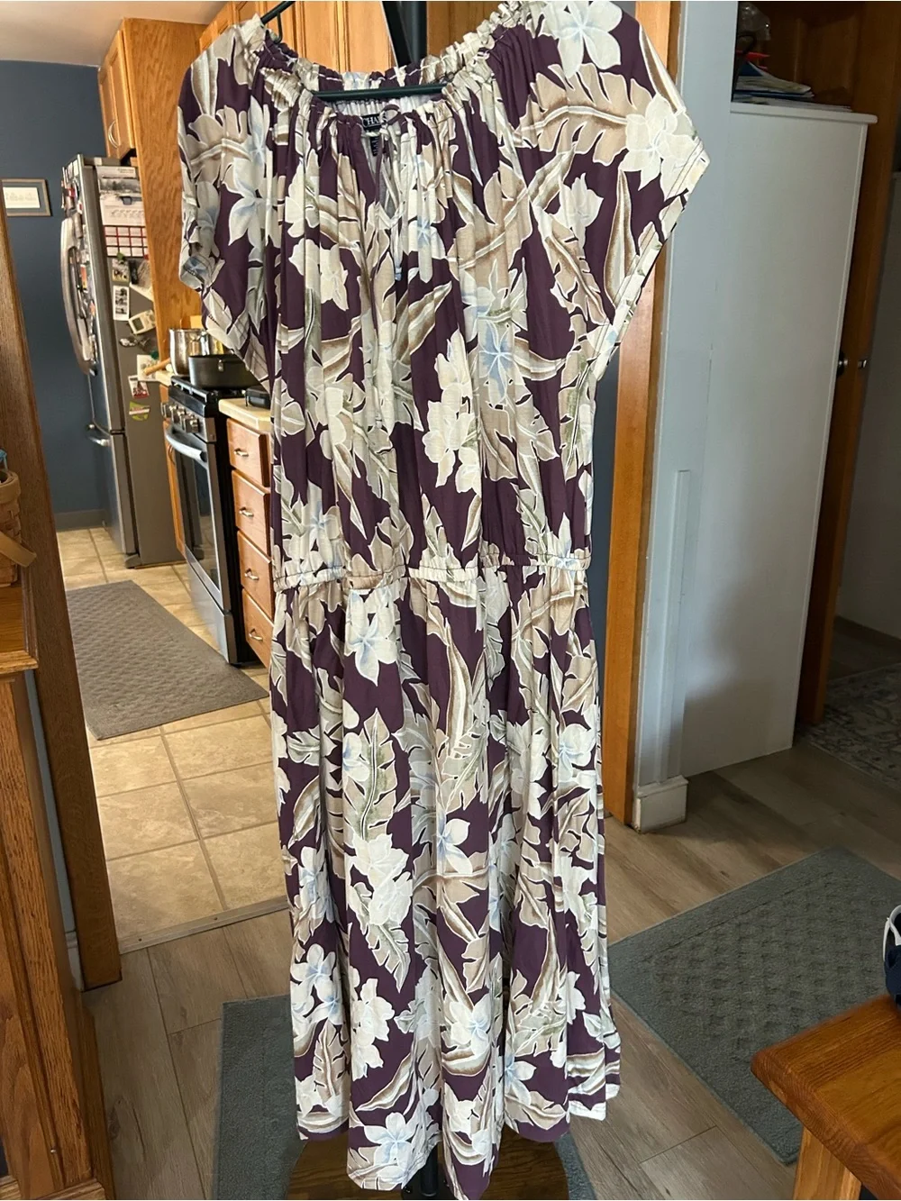 Chaps Purple Floral Maxi Dress - Picture 1 of 1